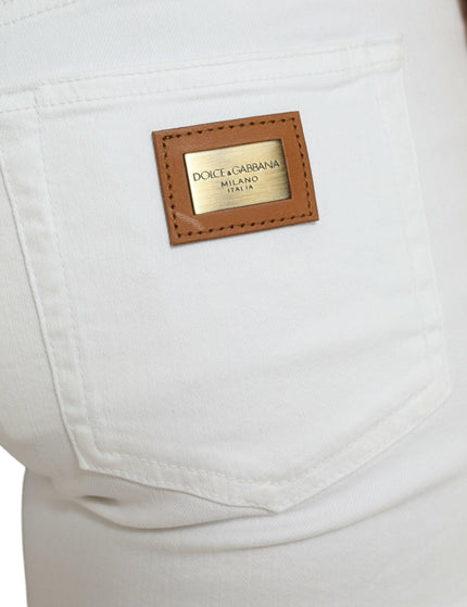 Dolce & Gabbana White Cotton Stretch Skinny Denim Jeans - Ellie Belle