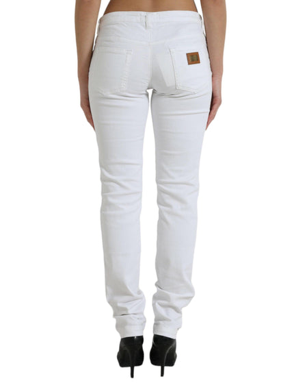 Dolce & Gabbana White Cotton Stretch Skinny Denim Jeans - Ellie Belle