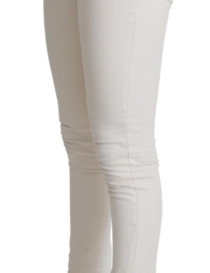 Dolce & Gabbana White Cotton Stretch Skinny Denim Trouser Jeans - Ellie Belle