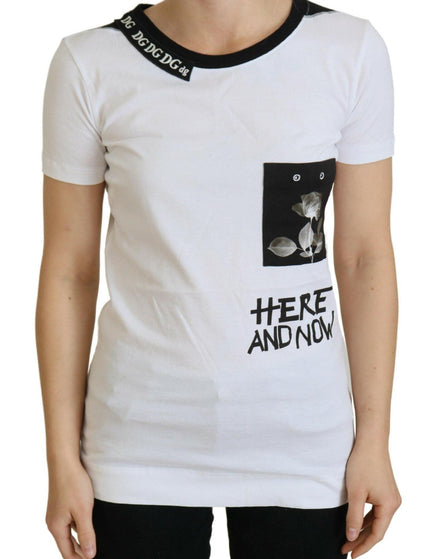 Dolce & Gabbana White Cotton T-shirt Crewneck T-shirt - Ellie Belle