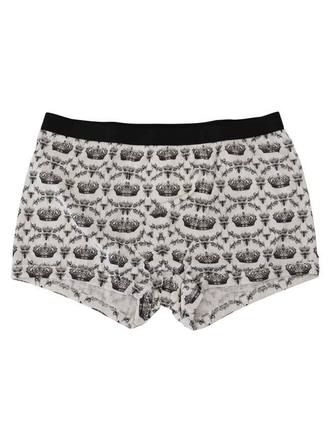 Dolce & Gabbana White Crown Cotton Regular Boxer Underwear - Ellie Belle