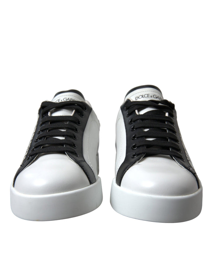 Dolce & Gabbana White Crown Portofino Leather Sneakers - Ellie Belle