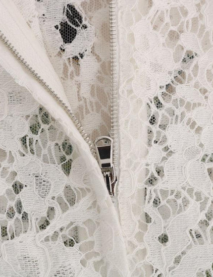 Dolce & Gabbana White Crystal Embellished Lace Blouse - Ellie Belle