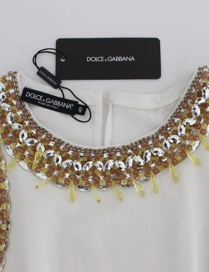 Dolce & Gabbana White crystal embellished tank top - Ellie Belle