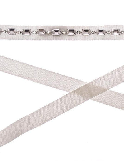 Dolce & Gabbana White Crystal Stones Waist Belt - Ellie Belle