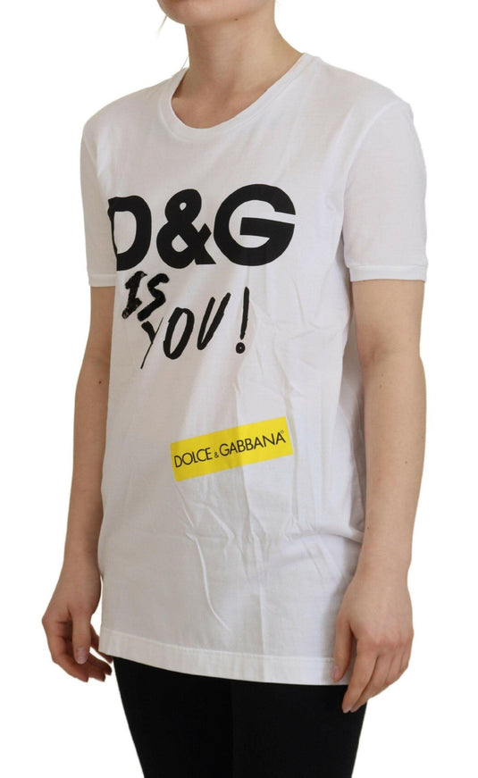 Dolce & Gabbana White DG Logo Printed Short Sleeves Top - Ellie Belle