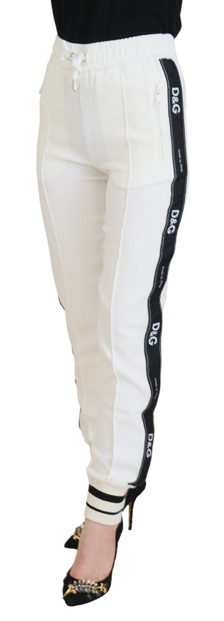 Dolce & Gabbana White DG Logo Sweatpants Pants - Ellie Belle