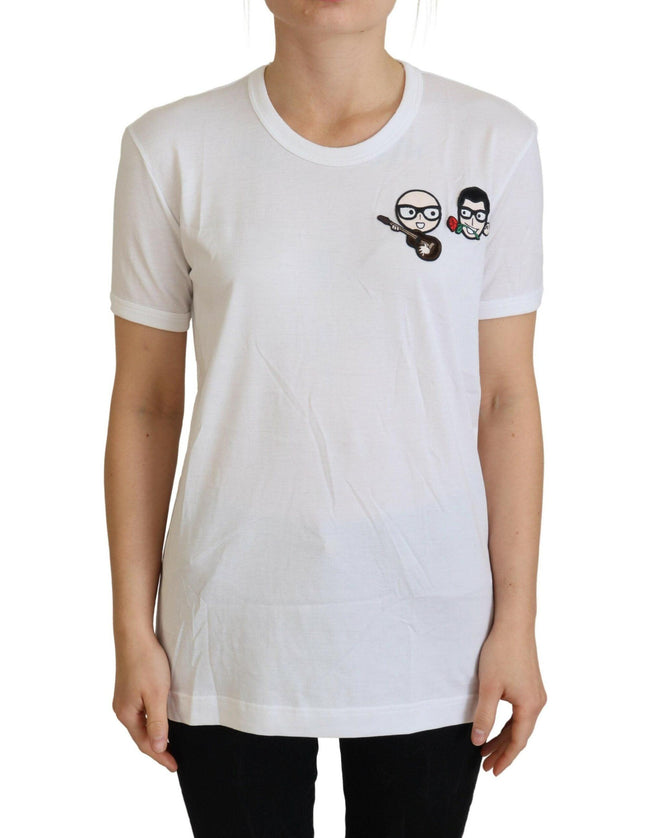 Dolce & Gabbana White #dgfamily Crewneck Cotton T-shirt - Ellie Belle