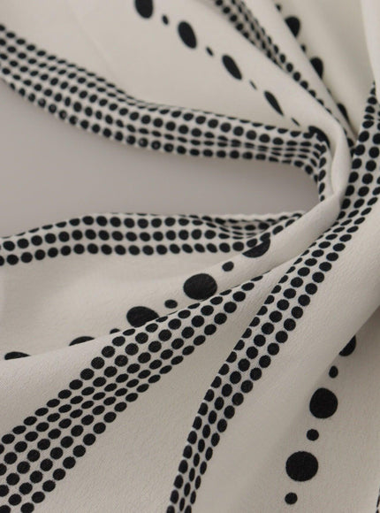 Dolce & Gabbana White Dotted Stripes Square Handkerchief Viscose Scarf - Ellie Belle