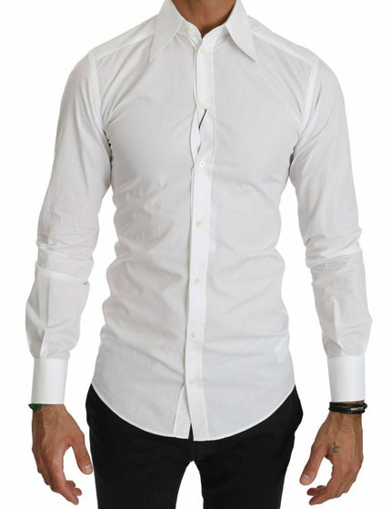 Dolce & Gabbana White Fitted Long Sleeve Top Shirt - Ellie Belle