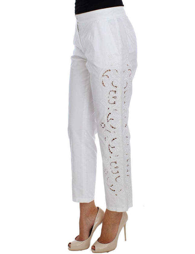 Dolce & Gabbana White Floral Cutout Dress Sicily Pants