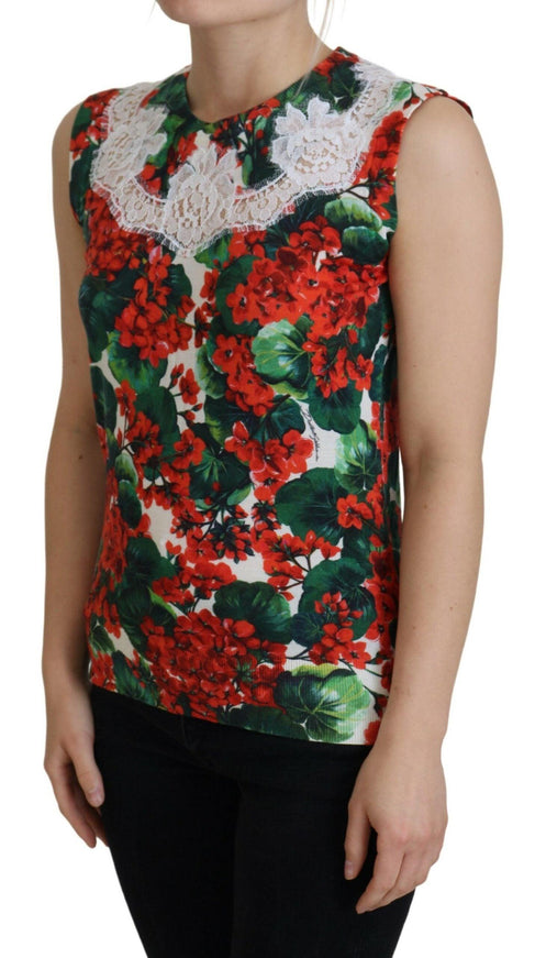 Dolce & Gabbana White Floral Wool Lace Vest Tank Top - Ellie Belle