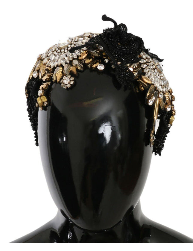 Dolce & Gabbana White Gold Crystal Studded Diadem Headband - Ellie Belle
