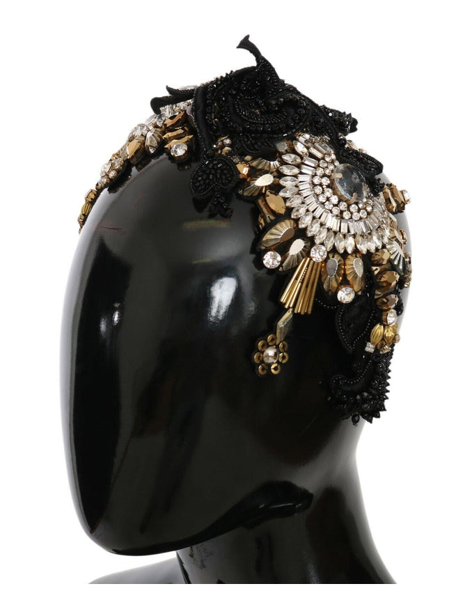 Dolce & Gabbana White Gold Crystal Studded Diadem Headband - Ellie Belle