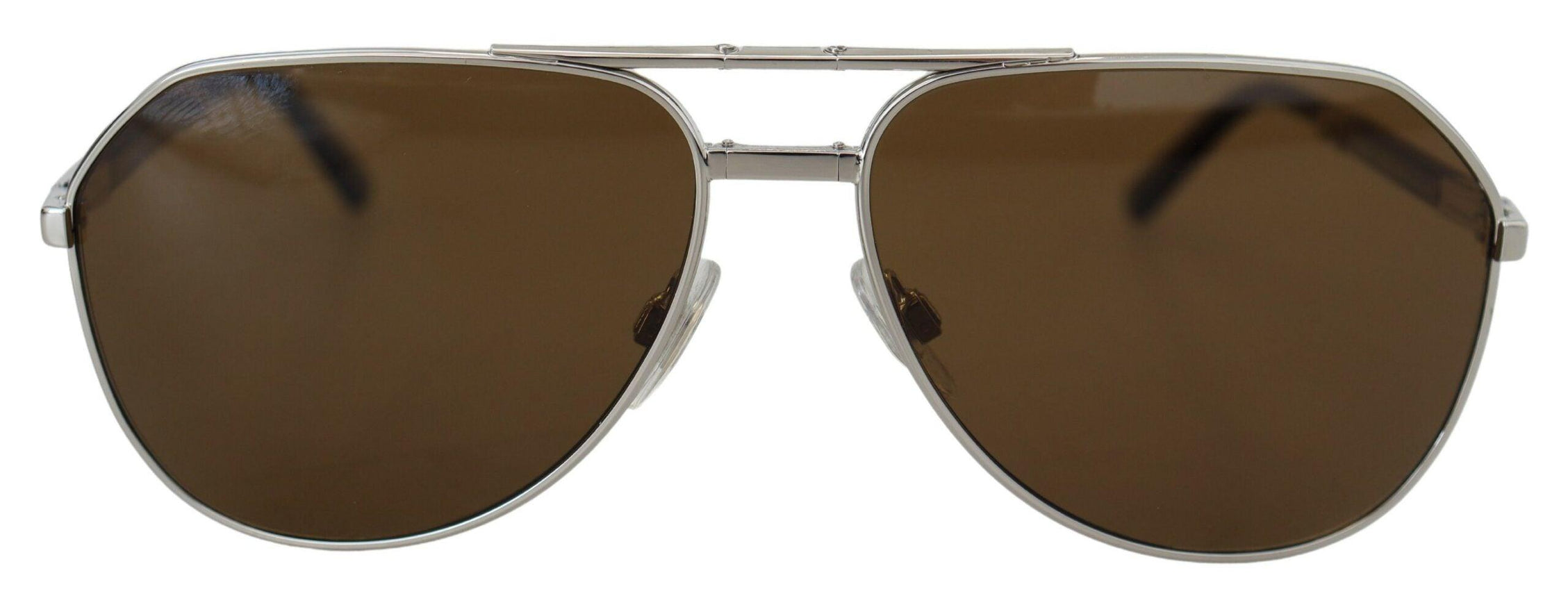 Dolce & Gabbana White Gold Plated Aviator Brown Lens DG2106K Sunglasses - Ellie Belle