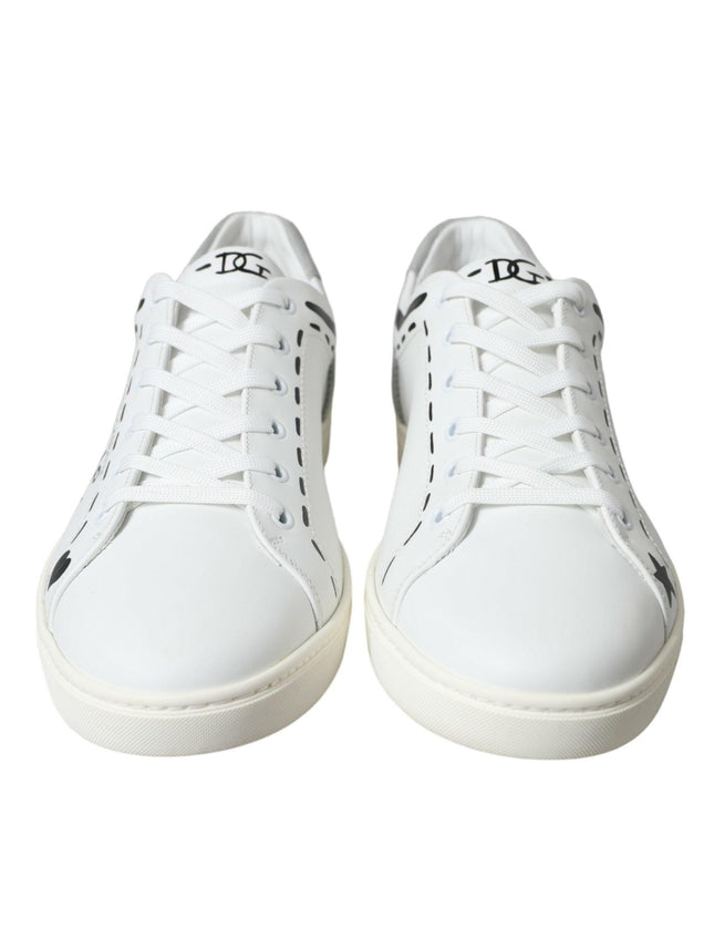 Dolce & Gabbana White Gray Leather LOVE Milano Sneakers Shoes - Ellie Belle