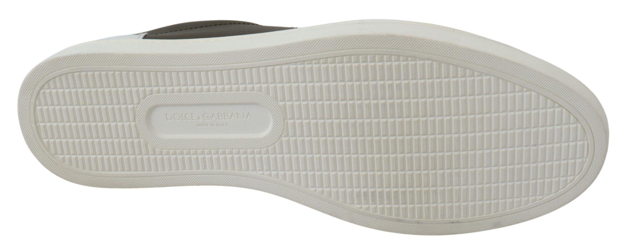 Dolce & Gabbana White Green Leather Low Top Sneakers Shoes - Ellie Belle