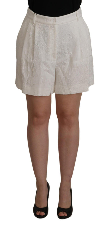 Dolce & Gabbana White High Waist Culotte Cotton Shorts - Ellie Belle