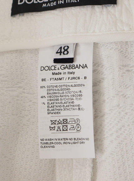 Dolce & Gabbana White High Waist Culotte Cotton Shorts - Ellie Belle