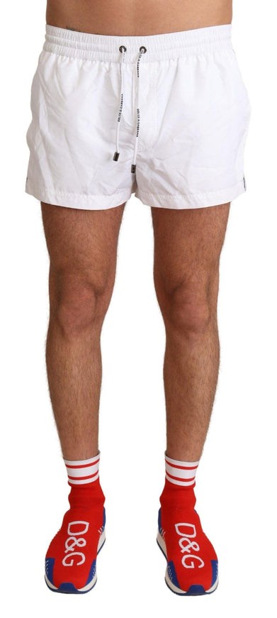 Dolce & Gabbana White King Mens Beachwear Swimwear Shorts - Ellie Belle