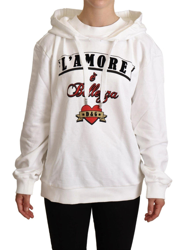 Dolce & Gabbana White L'Amore Hooded Pullover Sweater - Ellie Belle