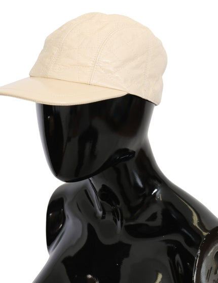 Dolce & Gabbana White Lamb Skin 100% Leather Baseball Hat - Ellie Belle