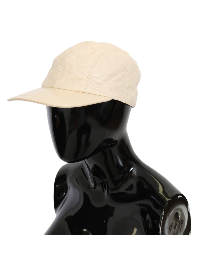 Dolce & Gabbana White Lamb Skin 100% Leather Baseball Hat - Ellie Belle