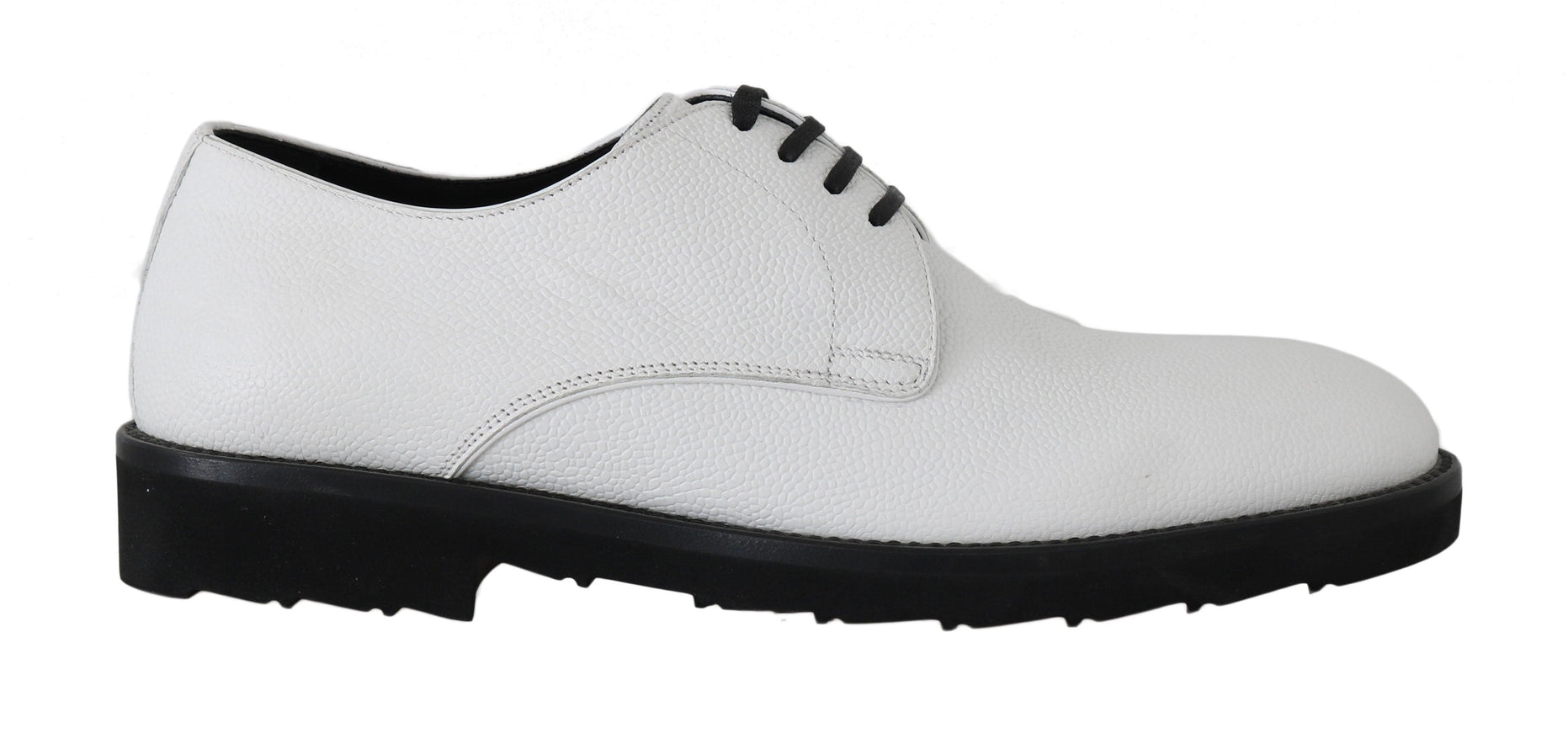 Dolce & Gabbana White Leather Derby Dress Formal Shoes - Ellie Belle