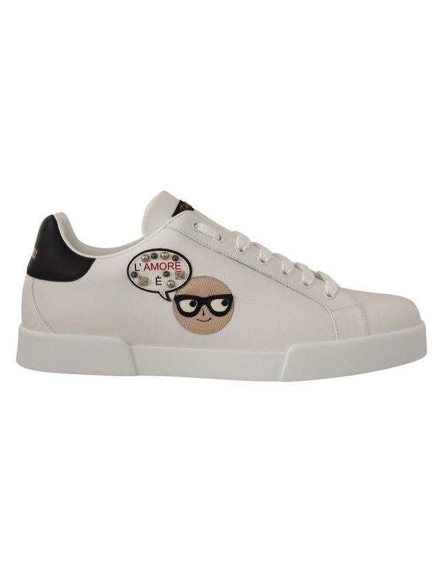 Dolce & Gabbana White Leather #dgfamily Casual Sneakers Shoes - Ellie Belle