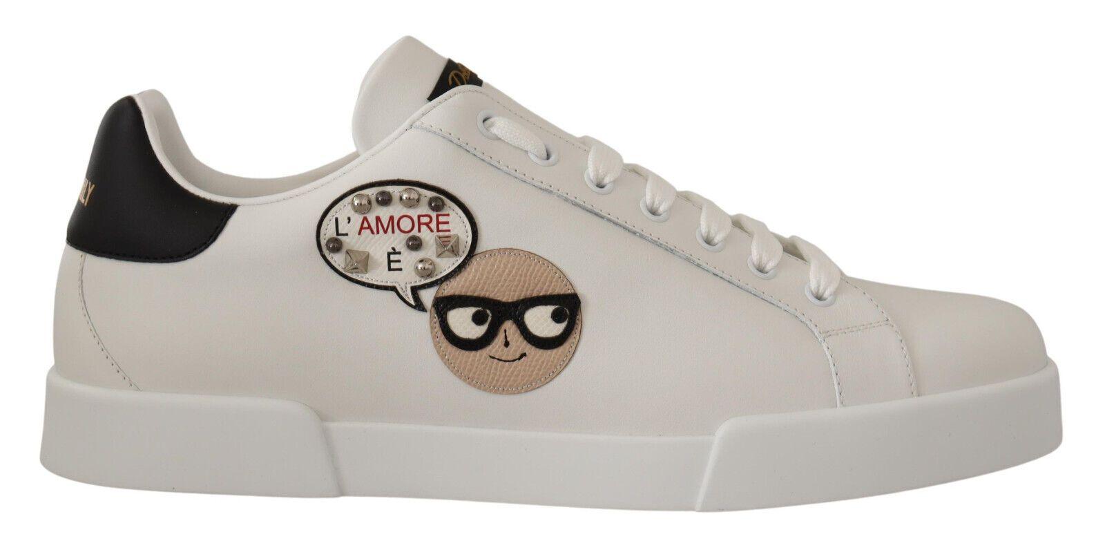 Dolce & Gabbana White Leather #dgfamily Casual Sneakers Shoes - Ellie Belle