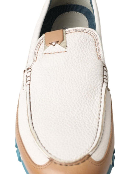 Dolce & Gabbana White Leather Loafers Moccasins Shoes - Ellie Belle