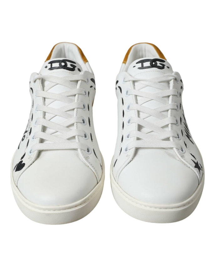 Dolce & Gabbana White Leather LOVE Milano Men Sneakers Shoes - Ellie Belle