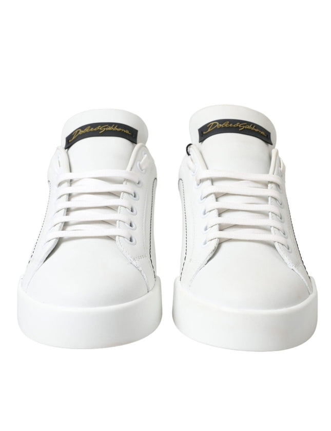 Dolce & Gabbana White Leather Portofino Classic Sneaker Women Shoes - Ellie Belle