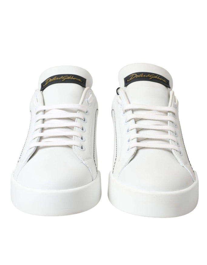 Dolce & Gabbana White Leather Portofino Classic Sneaker Women Shoes - Ellie Belle