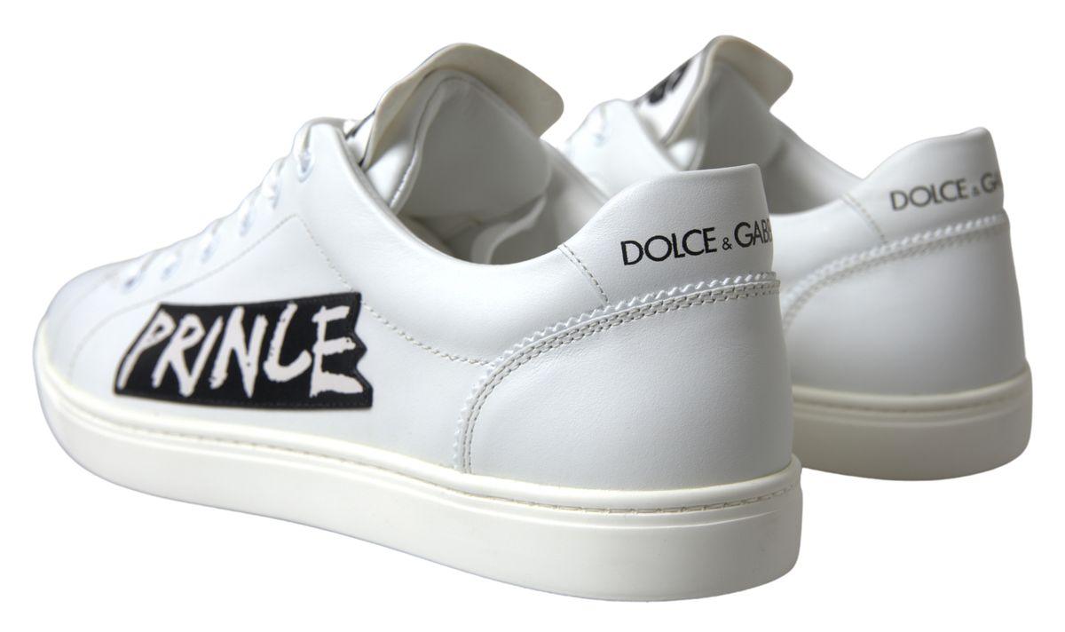 Dolce & Gabbana White Leather Portofino Sneakers Shoes - Ellie Belle