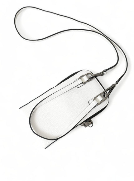 Dolce & Gabbana White Leather Purse Crossbody Sling Phone Bag - Ellie Belle