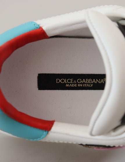 Dolce & Gabbana White Leather Sneaker Portofino Logo Heart Shoes - Ellie Belle