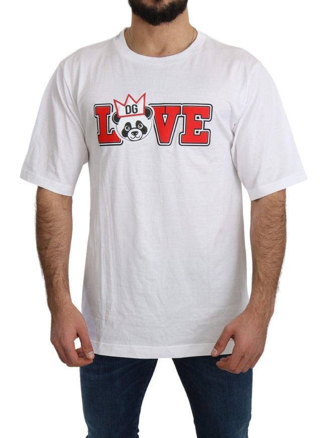 Dolce & Gabbana White Love Panda Print Top T-shirt - Ellie Belle