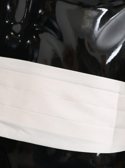 Dolce & Gabbana White Men Waist Belt 100% Silk Cummerbund - Ellie Belle