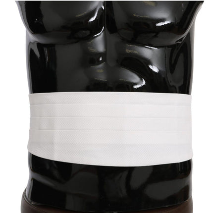 Dolce & Gabbana White Men Waist Belt Cotton Cummerbund