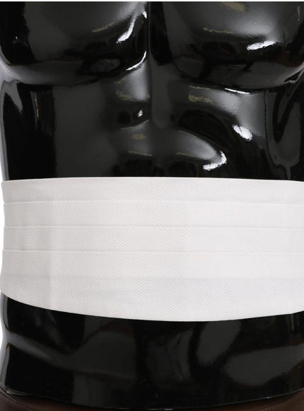 Dolce & Gabbana White Men Waist Belt Cotton Cummerbund