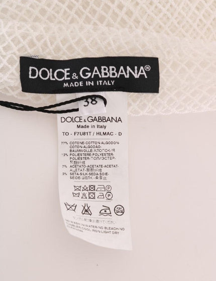 Dolce & Gabbana White Net Tank Transparent Top - Ellie Belle