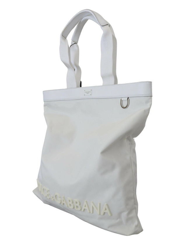 Dolce & Gabbana White Nylon DG Logo Women Shopping Hand Tote Bag - Ellie Belle