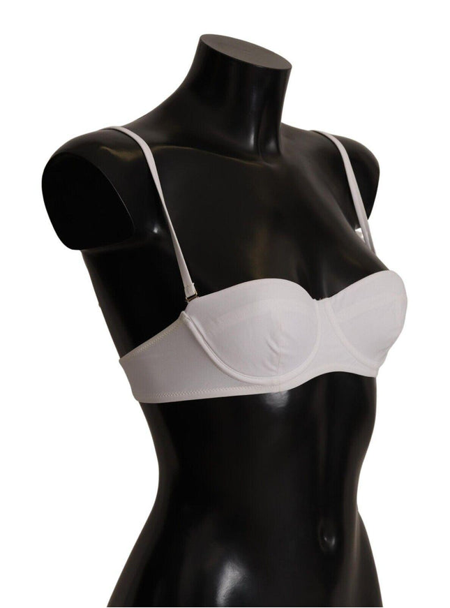 Dolce & Gabbana White Nylon Semi Pad Balconnet Bra Underwear - Ellie Belle