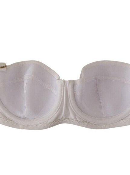Dolce & Gabbana White Nylon Semi Pad Balconnet Bra Underwear - Ellie Belle