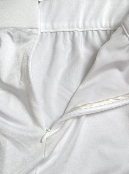 Dolce & Gabbana White Nylon Stretch Slim Leggings Pants - Ellie Belle