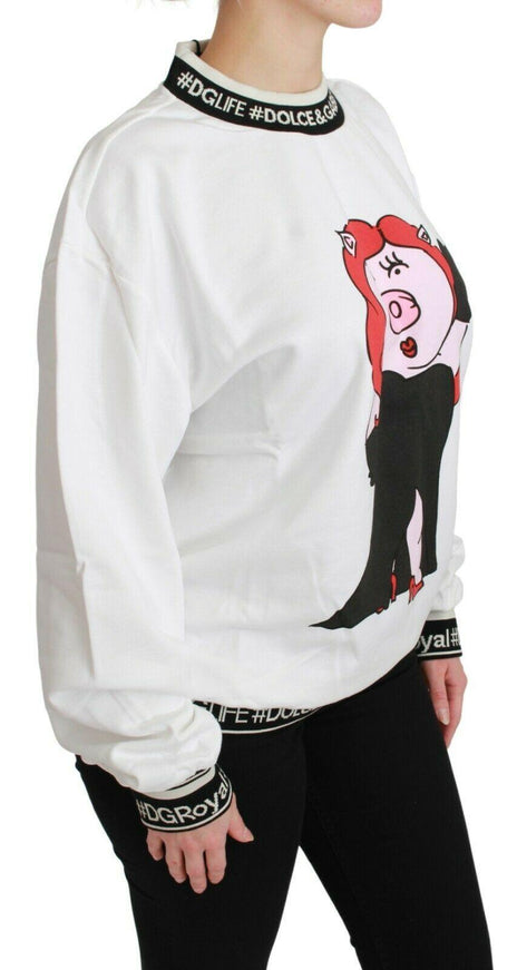 Dolce & Gabbana White Pig of the Year Pullover Sweater - Ellie Belle