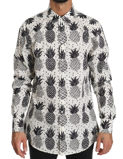 Dolce & Gabbana White Pineapple Cotton Top Shirt - Ellie Belle