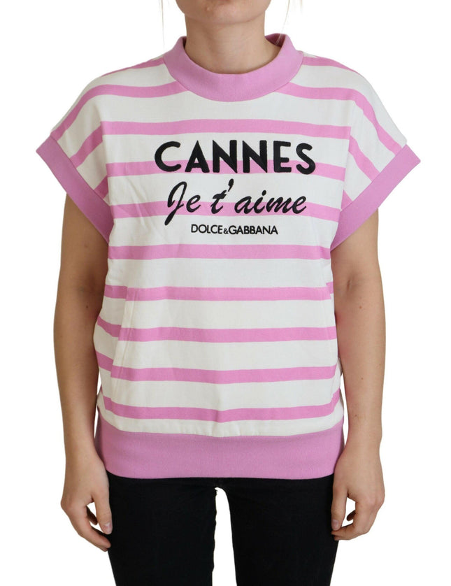 Dolce & Gabbana White Pink CANNES Exclusive T-shirt - Ellie Belle