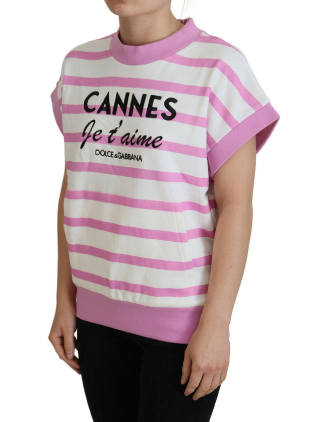 Dolce & Gabbana White Pink CANNES Exclusive T-shirt - Ellie Belle